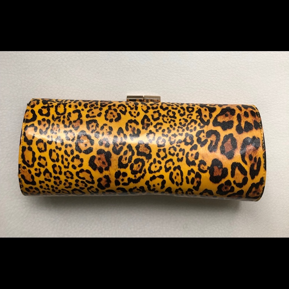 Jimmy Choo Leopard Print Patented leather clutch